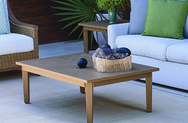 brown rectangular cocktail table with sofa and chair