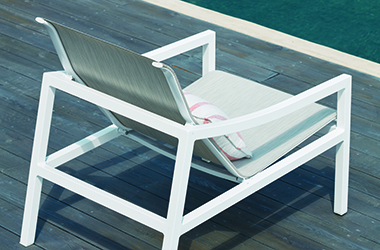 white poolside chair