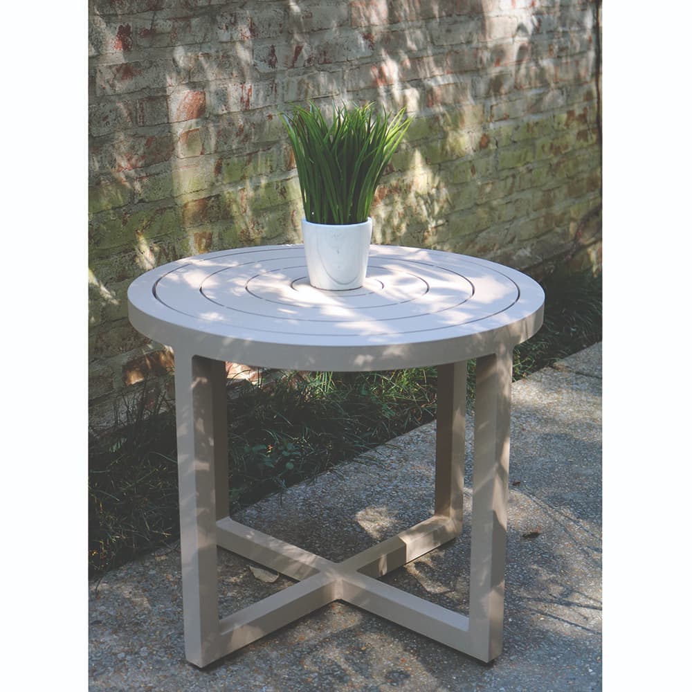 LANE VENTURE Contempo Round End Table-Aluminum Top