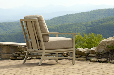 Lounge chair overlooking hillside
