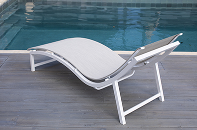 white poolside chair